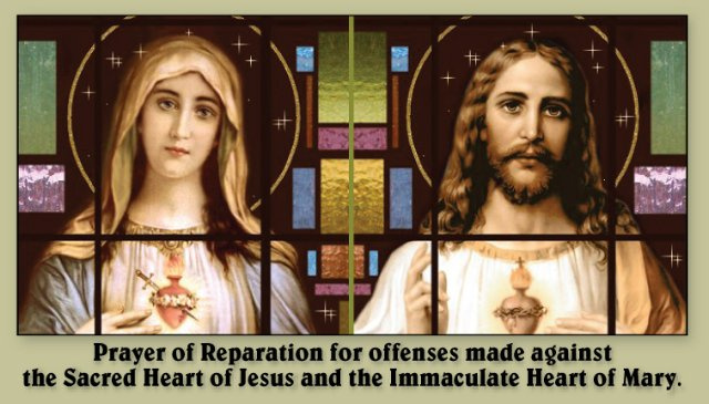 *LARGE* Prayer of Reparation to the Hearts of Jesus & Mary Card